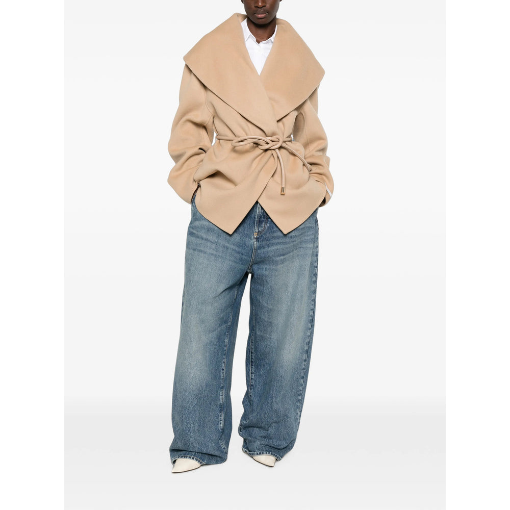 Sportmax Neutrals Coats - Oversized Coats Women SPORTMAX
