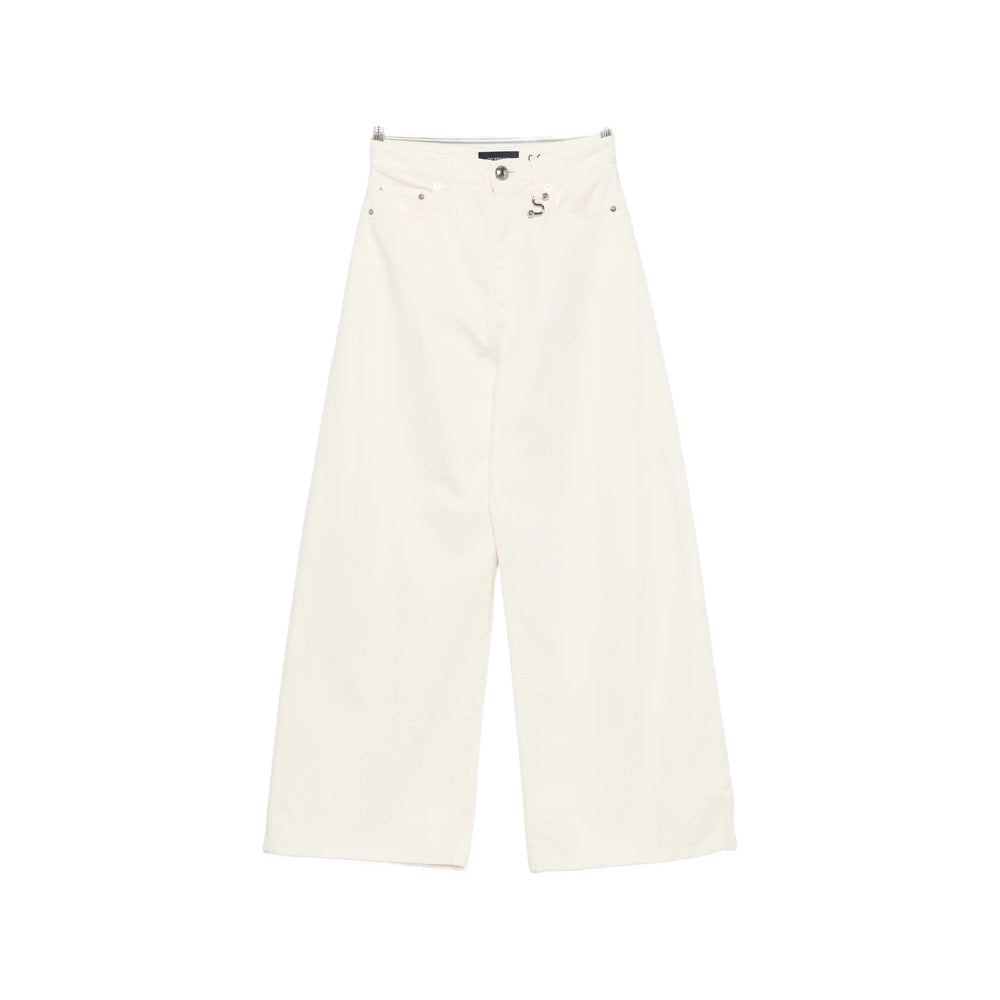 Sportmax White Denim - Wide-Leg Jeans Women SPORTMAX
