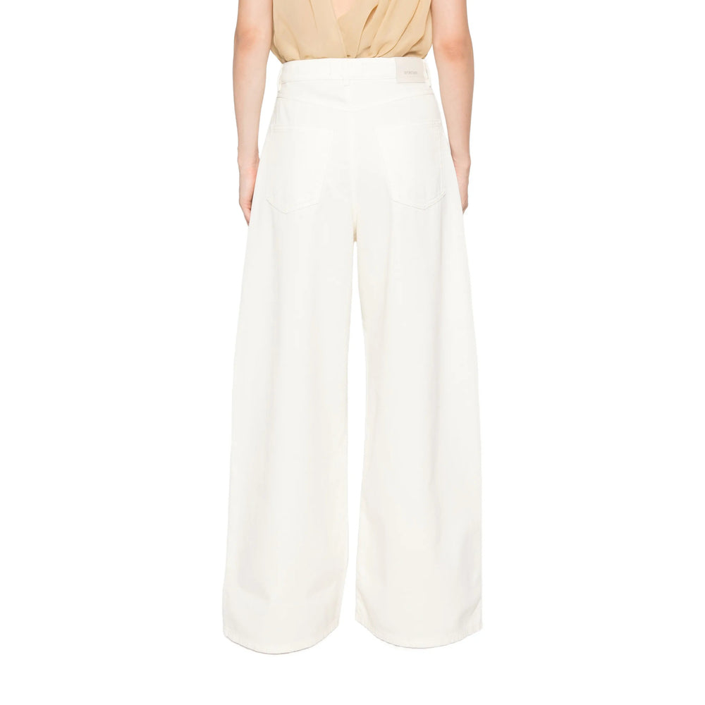 Sportmax White Denim - Wide-Leg Jeans Women SPORTMAX