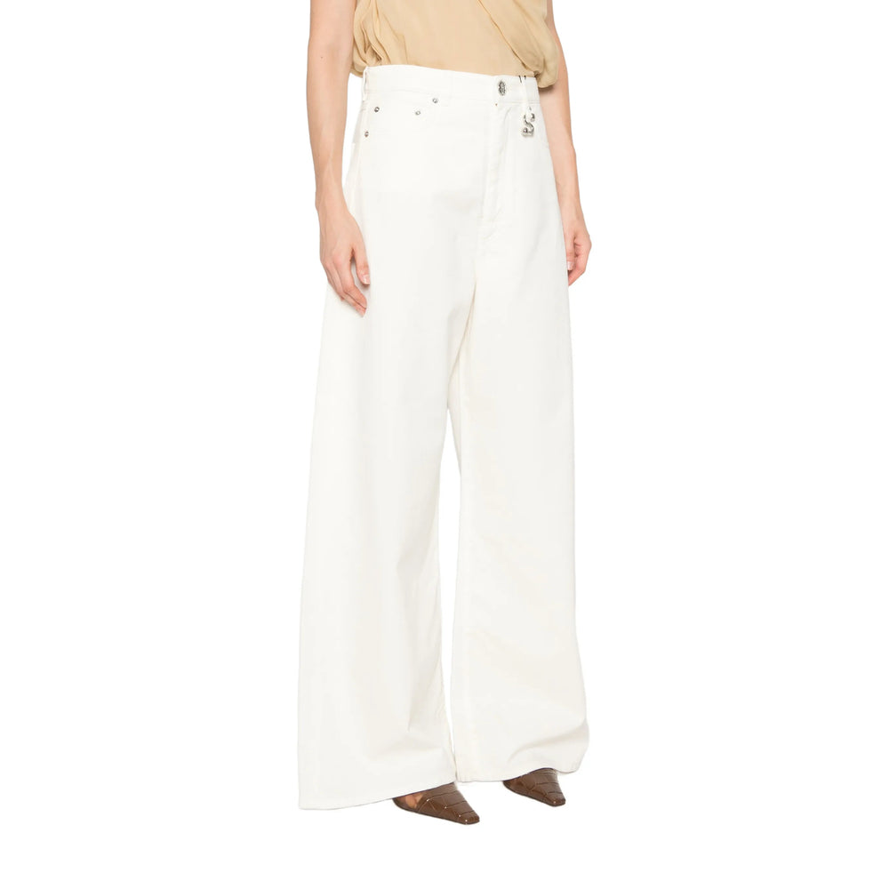 Sportmax White Denim - Wide-Leg Jeans Women SPORTMAX