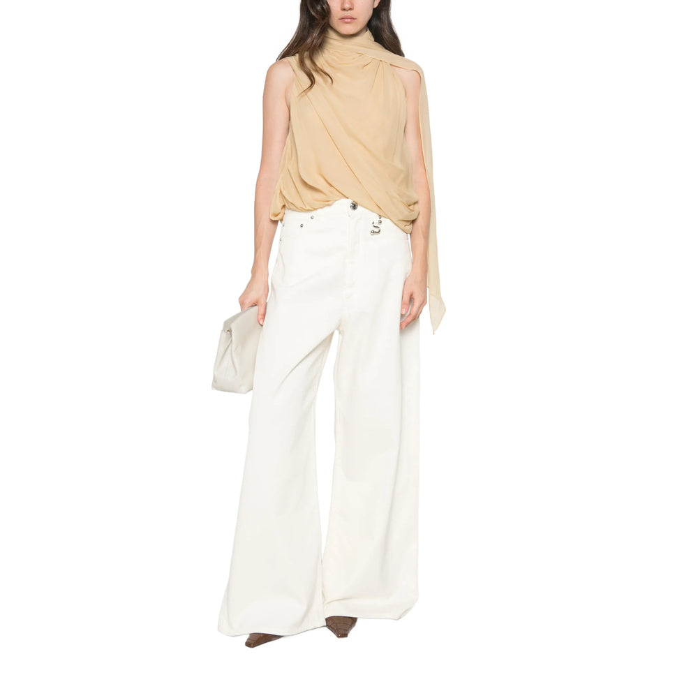 Sportmax White Denim - Wide-Leg Jeans Women SPORTMAX