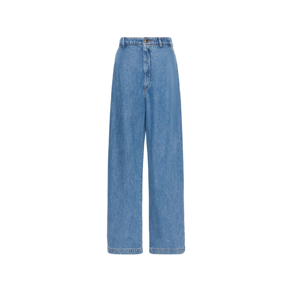 Sportmax Blue Denim - Wide-Leg Jeans Women SPORTMAX