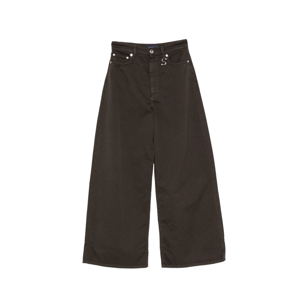 Sportmax Brown Denim - Wide-Leg Jeans Women SPORTMAX