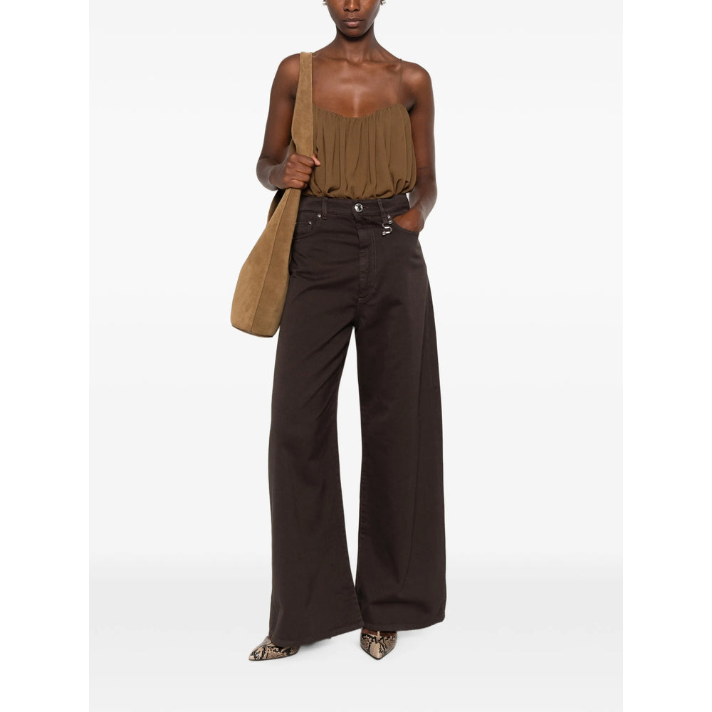 Sportmax Brown Denim - Wide-Leg Jeans Women SPORTMAX