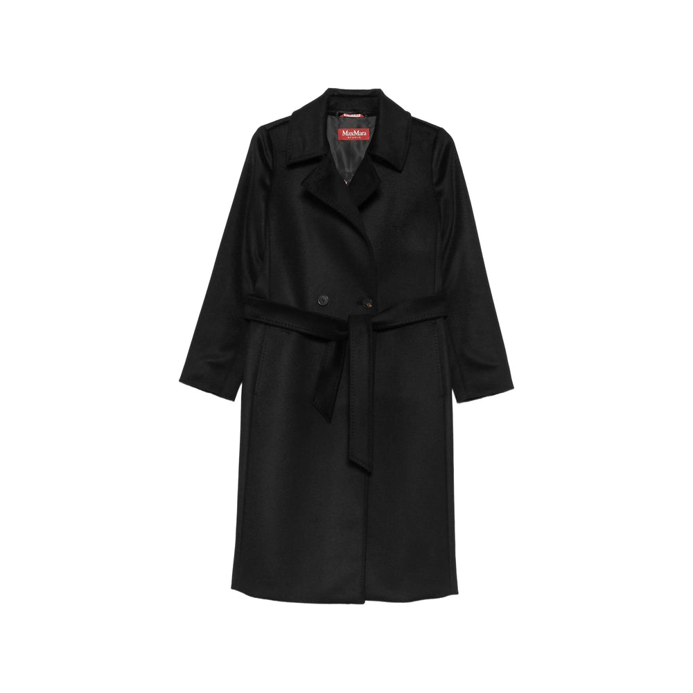 Max Mara Studio Black Coats - Double Breasted & Peacoats Women MAX MARA STUDIO