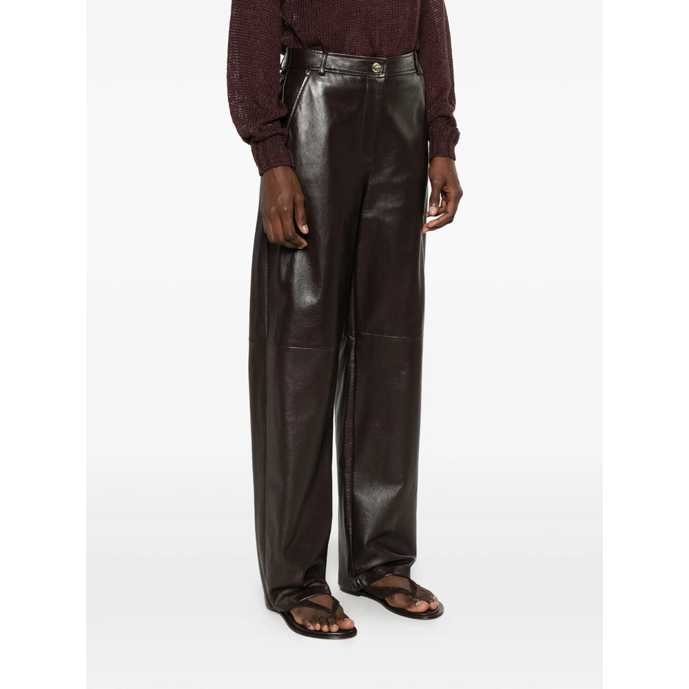 Max Mara Studio Brown Trousers - Tailored Trousers Women MAX MARA STUDIO