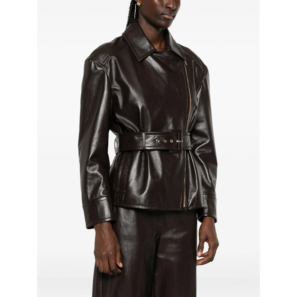 Max Mara Studio Brown Jackets - Leather Jackets Women MAX MARA STUDIO