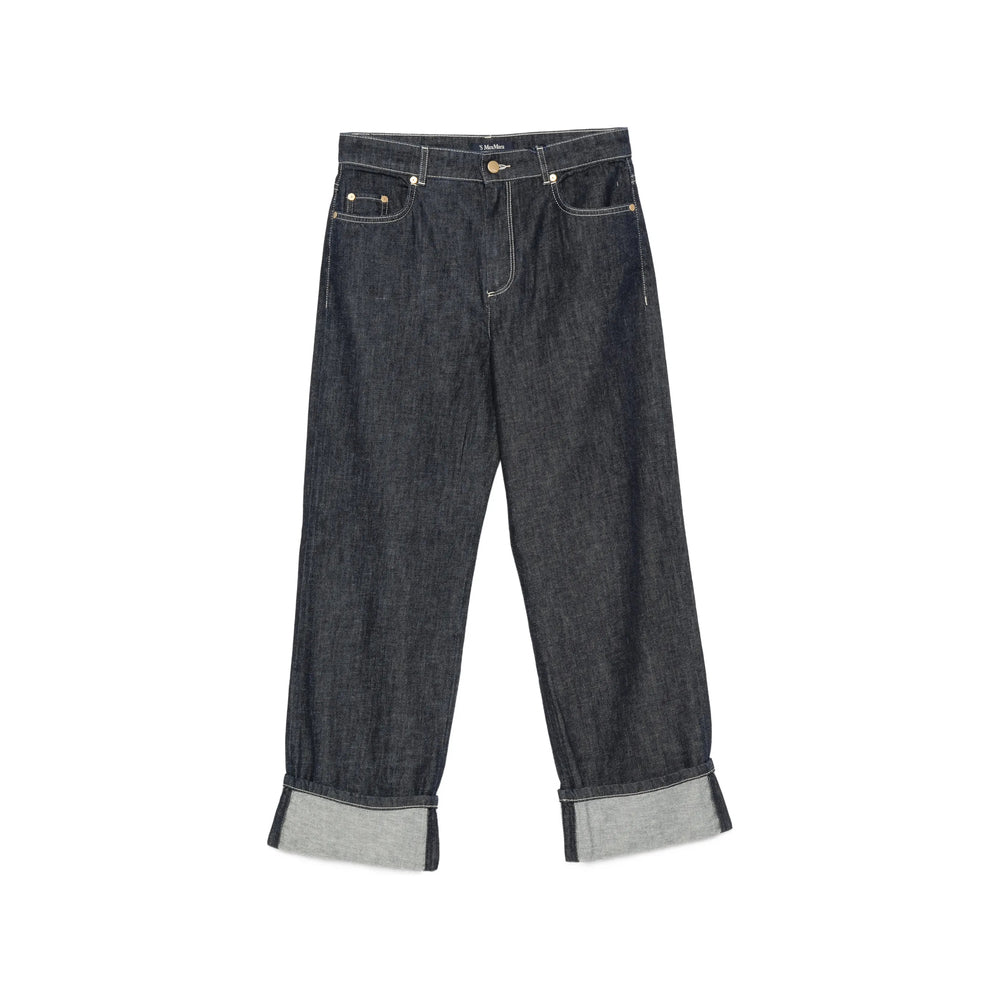 'S Max Mara Blue Denim - Straight-Leg Jeans Women S MAX MARA