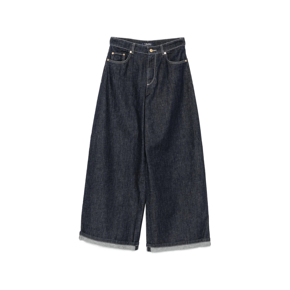'S Max Mara Blue Denim - Wide-Leg Jeans Women S MAX MARA