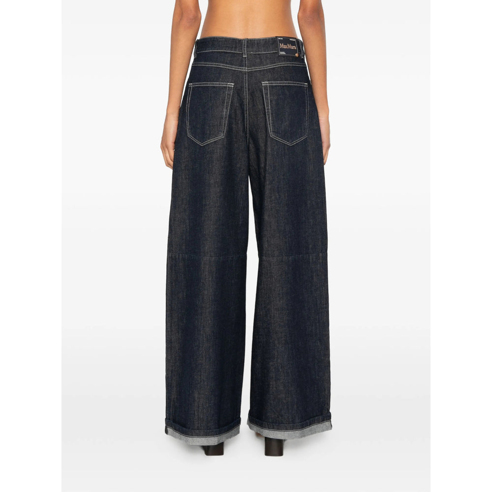 'S Max Mara Blue Denim - Wide-Leg Jeans Women S MAX MARA