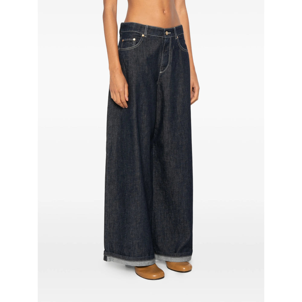 'S Max Mara Blue Denim - Wide-Leg Jeans Women S MAX MARA