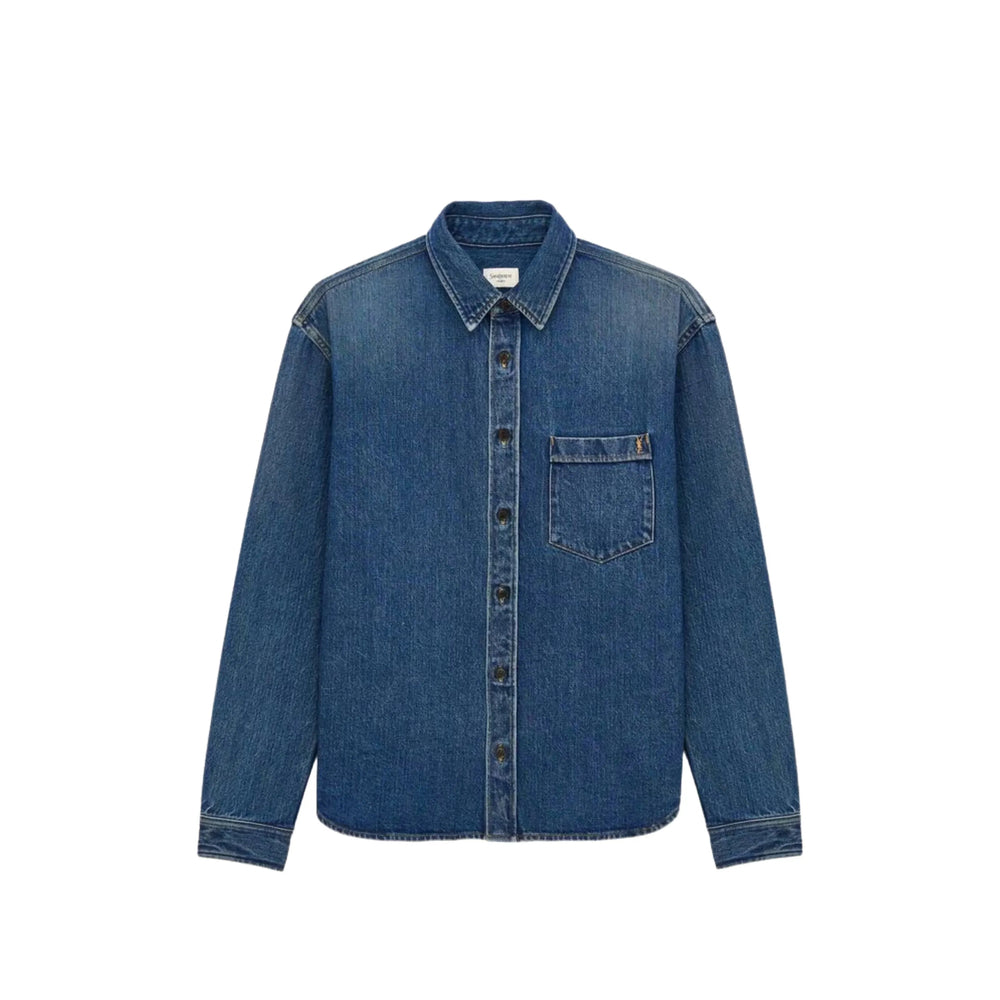 Saint Laurent Blue Shirts Men SAINT LAURENT