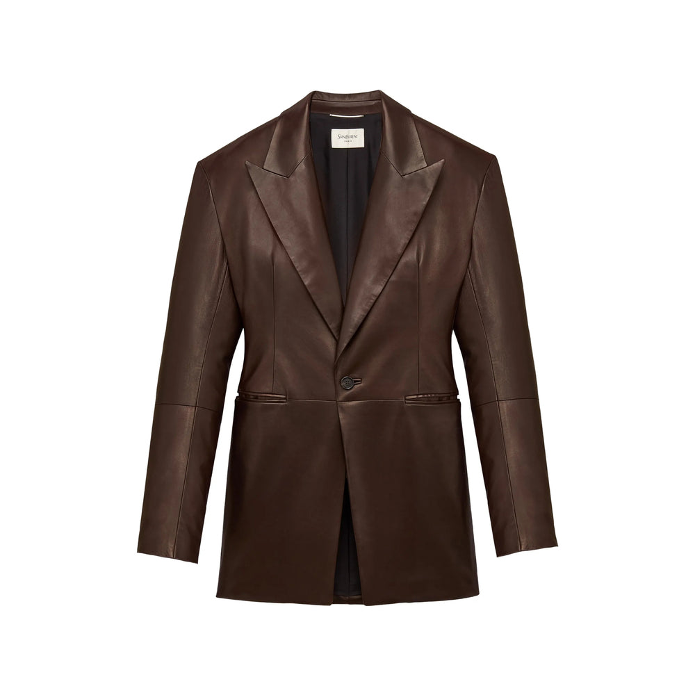 Saint Laurent Brown Jackets - Leather Jackets Men SAINT LAURENT