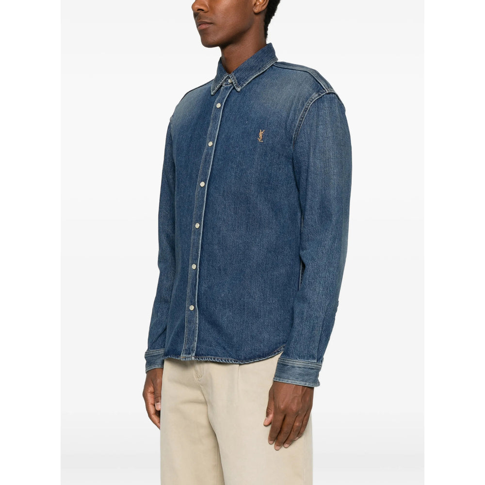 Saint Laurent Blue Shirts Men SAINT LAURENT