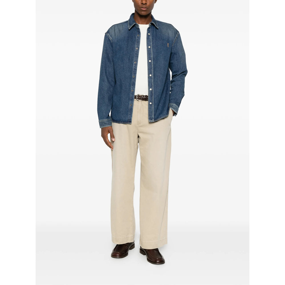 Saint Laurent Blue Shirts Men SAINT LAURENT