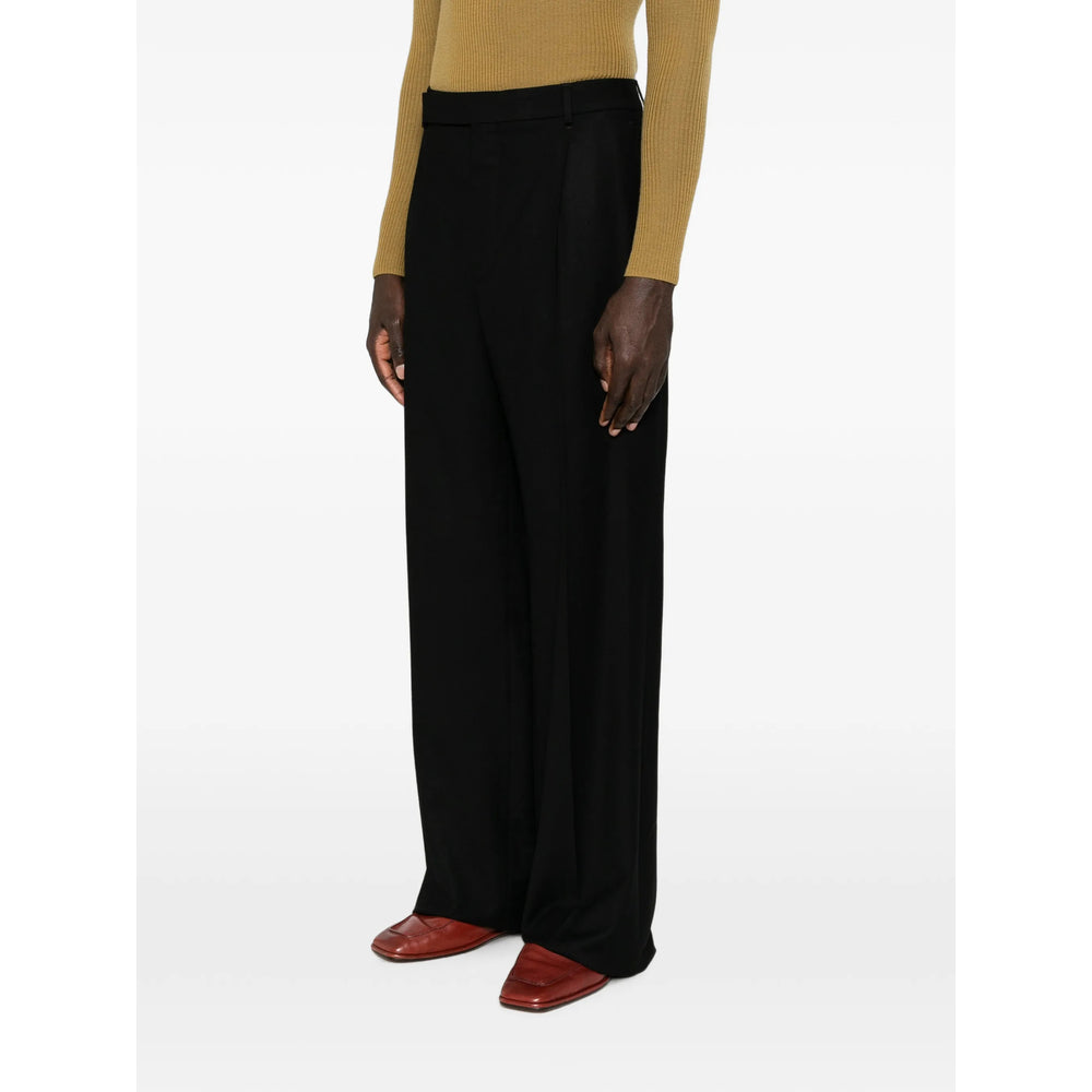 Saint Laurent Black Trousers - Wide-Leg Trousers Men SAINT LAURENT