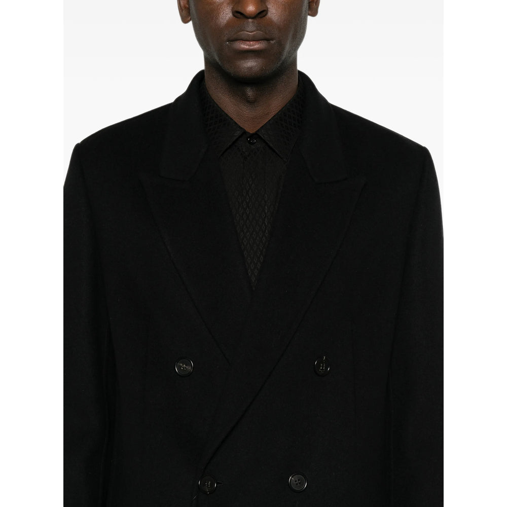 Saint Laurent Black Coats - Double Breasted Coats Men SAINT LAURENT