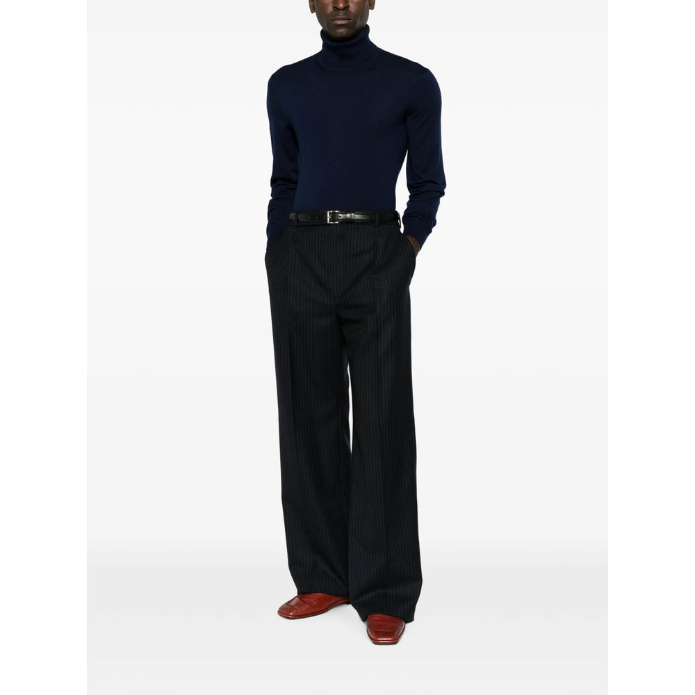 Saint Laurent Black Trousers - Wide-Leg Trousers Men SAINT LAURENT
