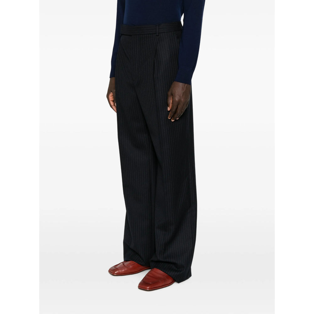 Saint Laurent Black Trousers - Wide-Leg Trousers Men SAINT LAURENT