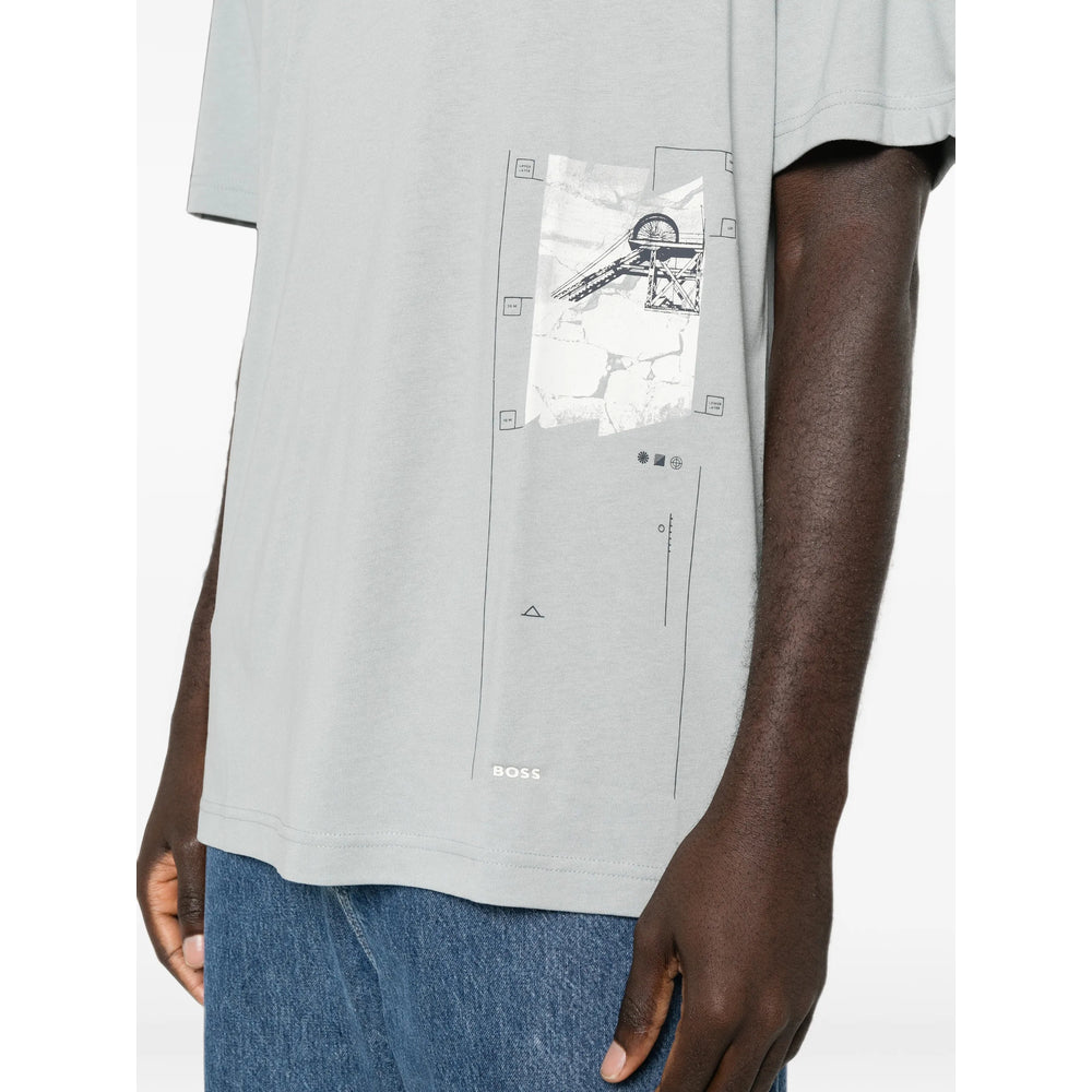 Boss Grey T-Shirts & Vests - T-Shirts Men BOSS