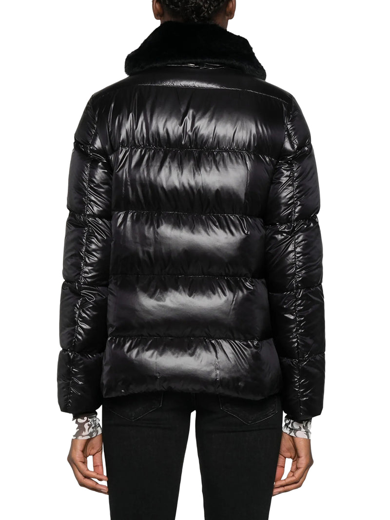 Herno Women Shiny Down Jacket With Fur Collar HERNO
