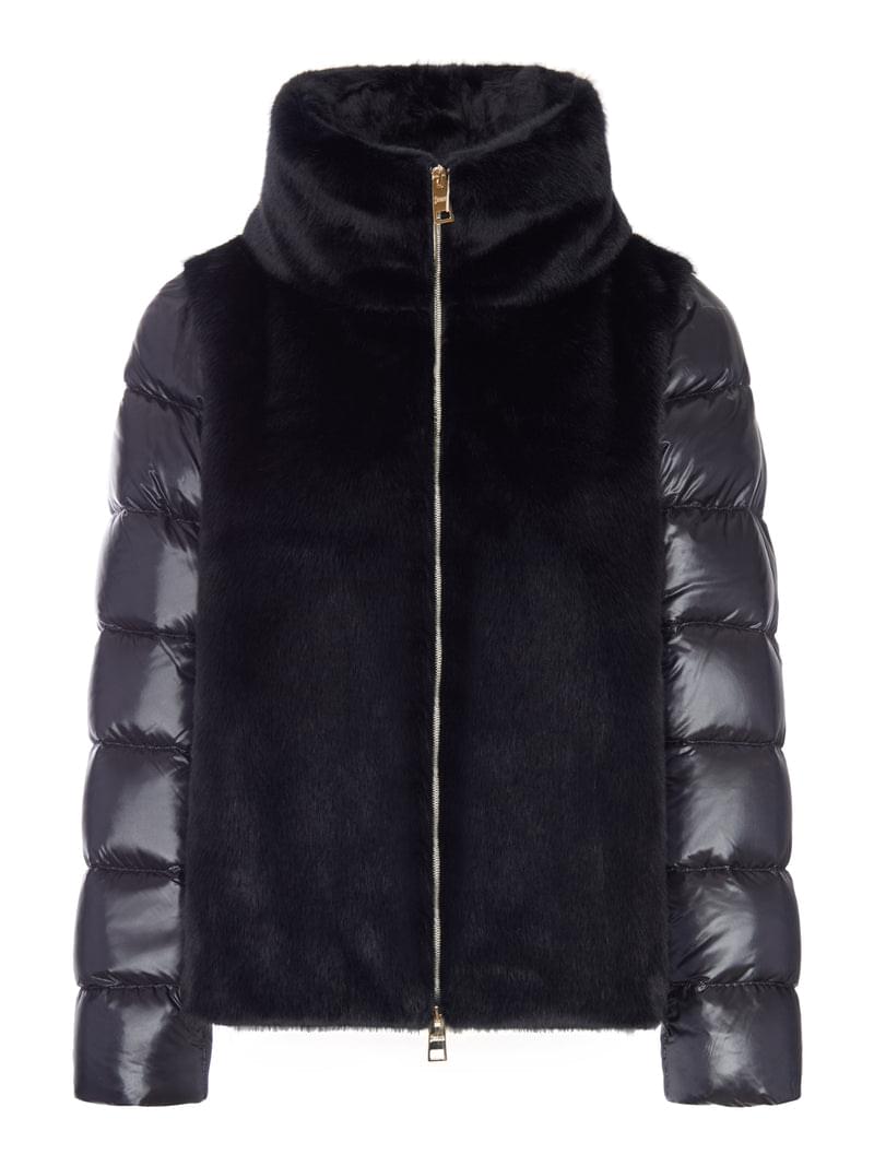 Herno Women Puffer Jacket With Faux Fur Panel HERNO