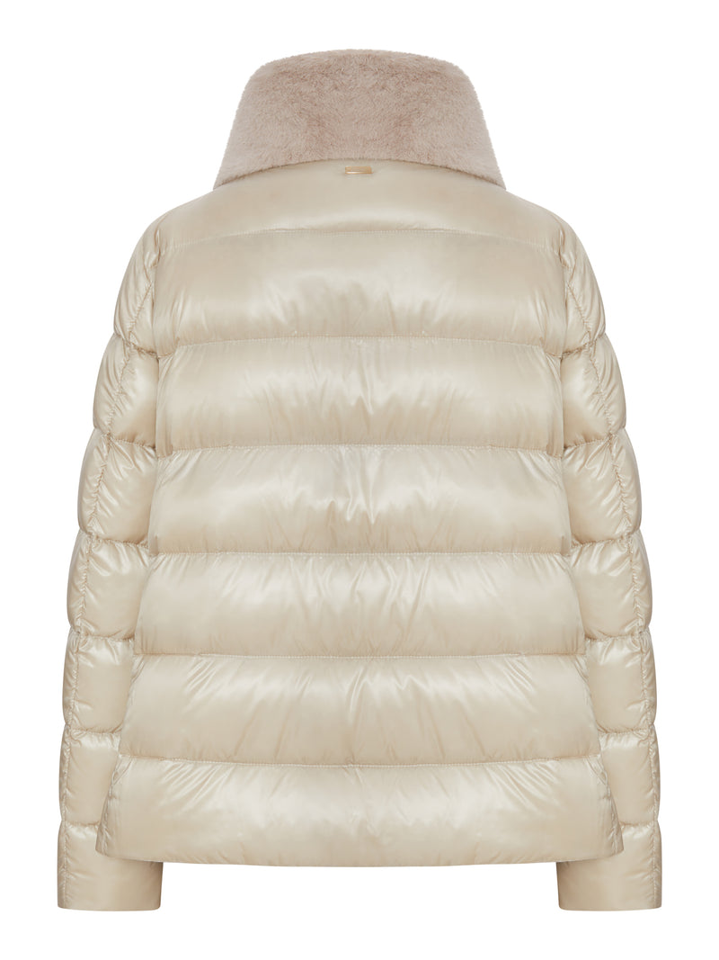 Herno Women Puffer Jacket With Faux Fur Panel HERNO