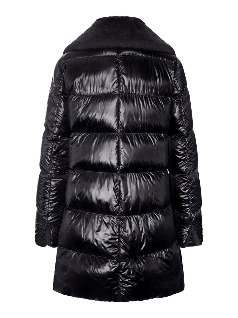 Herno Women Long Puffer Coat With Faux Fur Collar HERNO