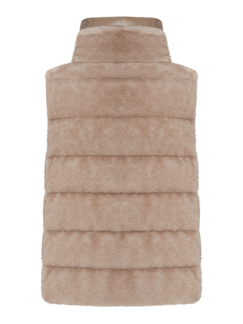 Herno Women Eco-Fur Sleeveless Jacket With Zip HERNO