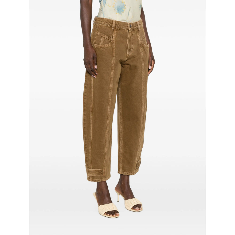 Isabel Marant Brown Denim - Tapered Jeans Women ISABEL MARANT