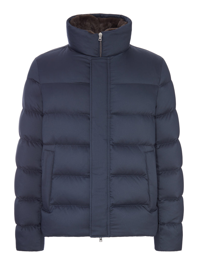 Herno Men Padded Puffer Jacket With A High Collar And Faux-Fur Lining HERNO