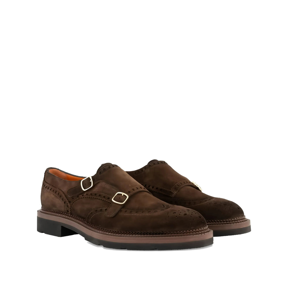 Santoni Brown Monk Shoes Men SANTONI