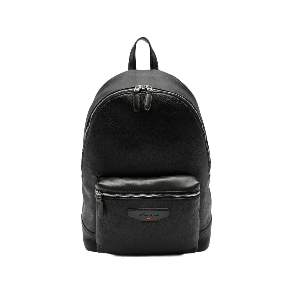 Santoni Black Backpacks Men SANTONI
