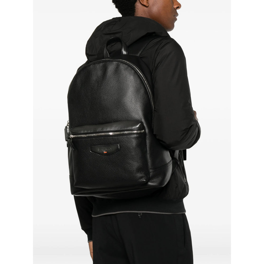 Santoni Black Backpacks Men SANTONI