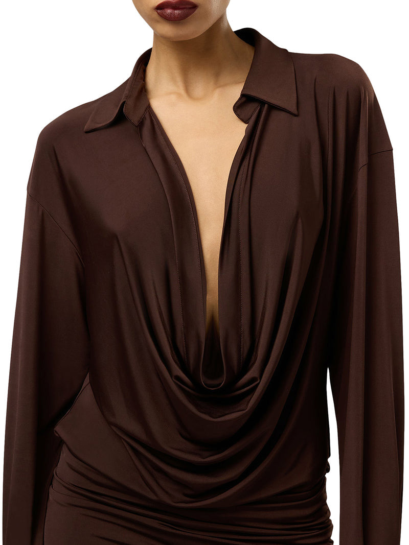 The Andamane Women Lilia Mini Dress With Deep Neckline THE ANDAMANE