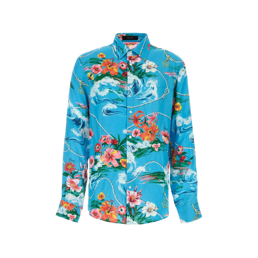Gucci Blue Shirts Men GUCCI