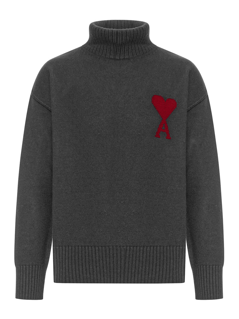 Ami Paris Men Ami De Coeur Wool High Neck Sweater AMI PARIS