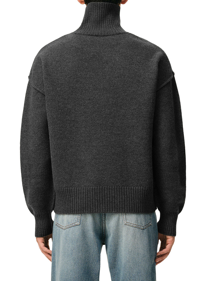 Ami Paris Men Ami De Coeur Wool High Neck Sweater AMI PARIS