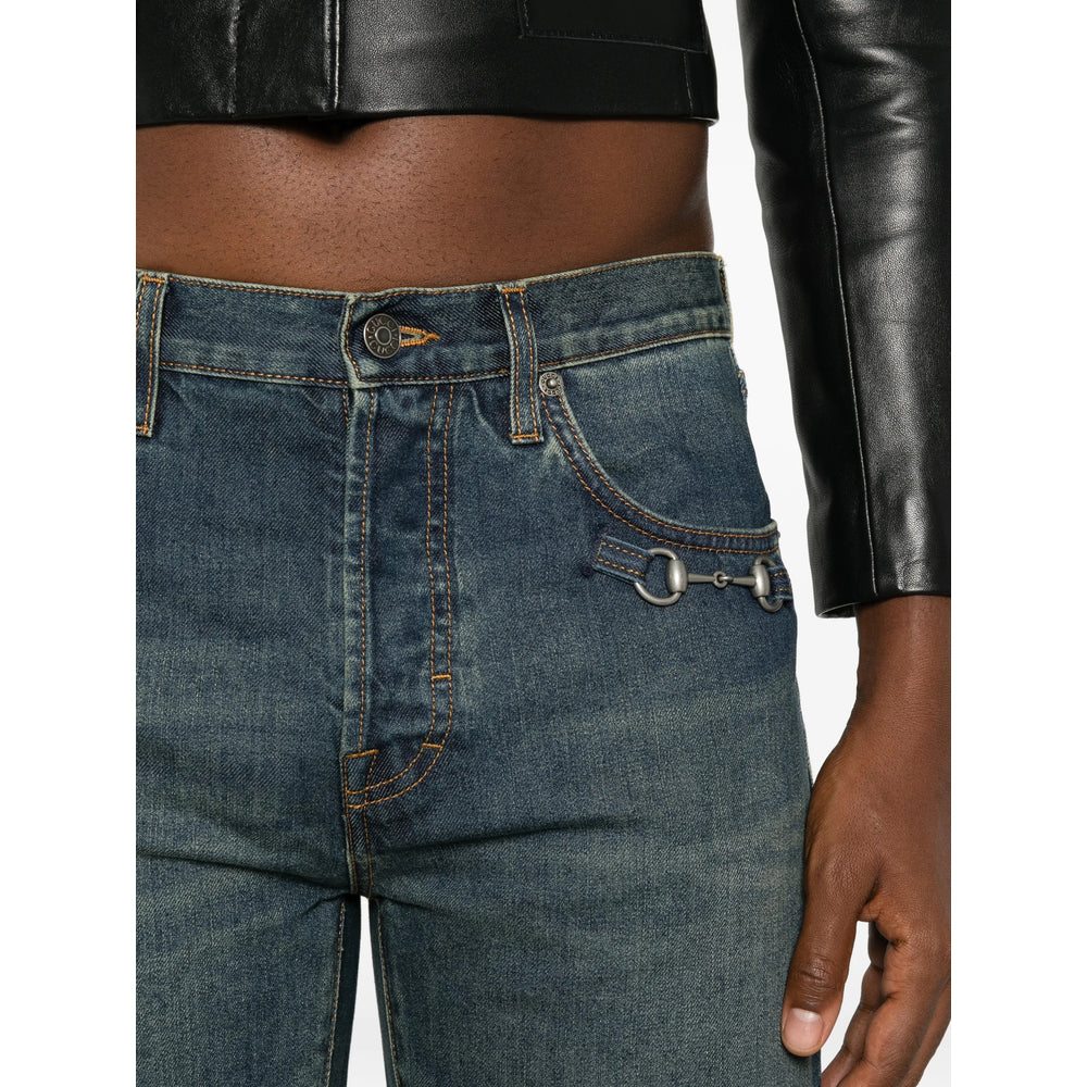 Gucci Blue Denim - Wide-Leg Jeans Men GUCCI