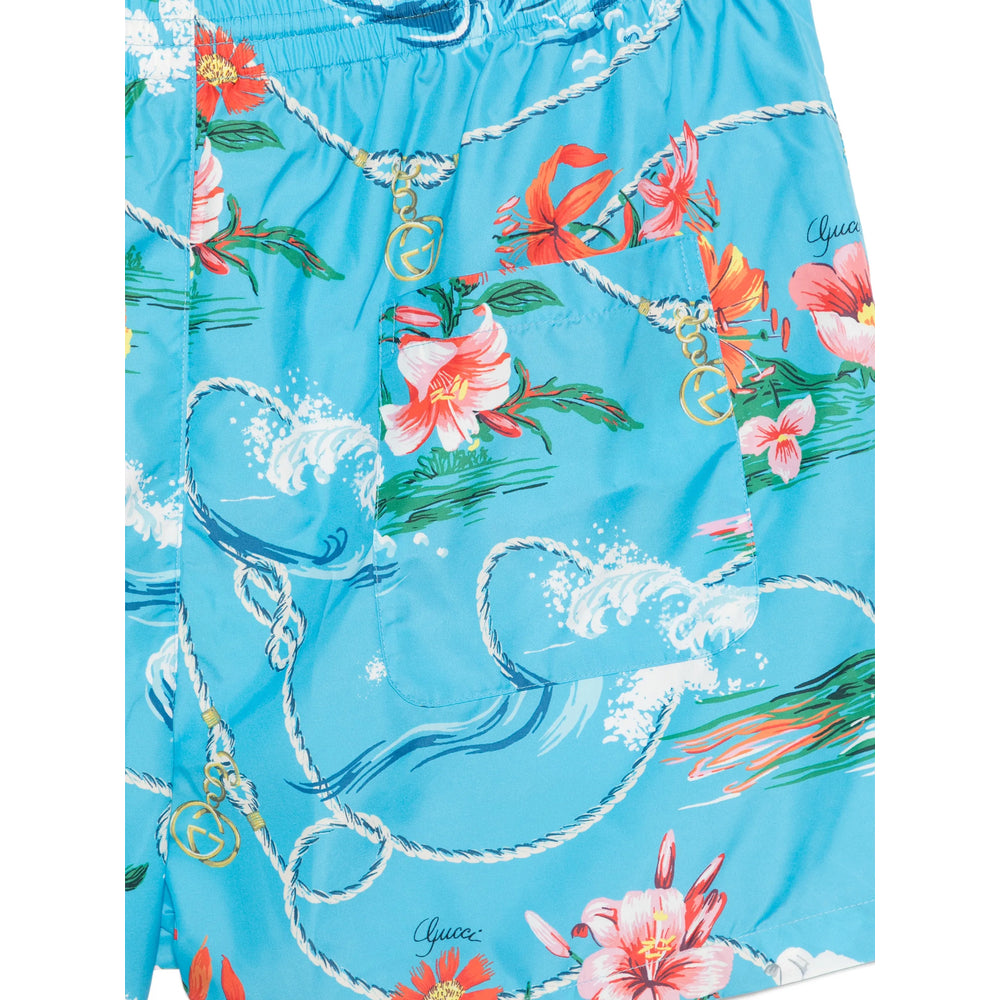 Gucci Blue Beachwear - Swim Shorts Men GUCCI