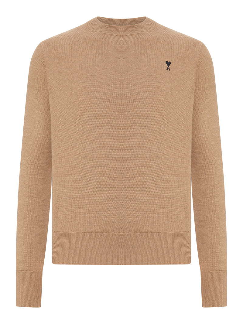 Ami Paris Men Crewneck Sweater Ami De Coeur In Merino Wool AMI PARIS