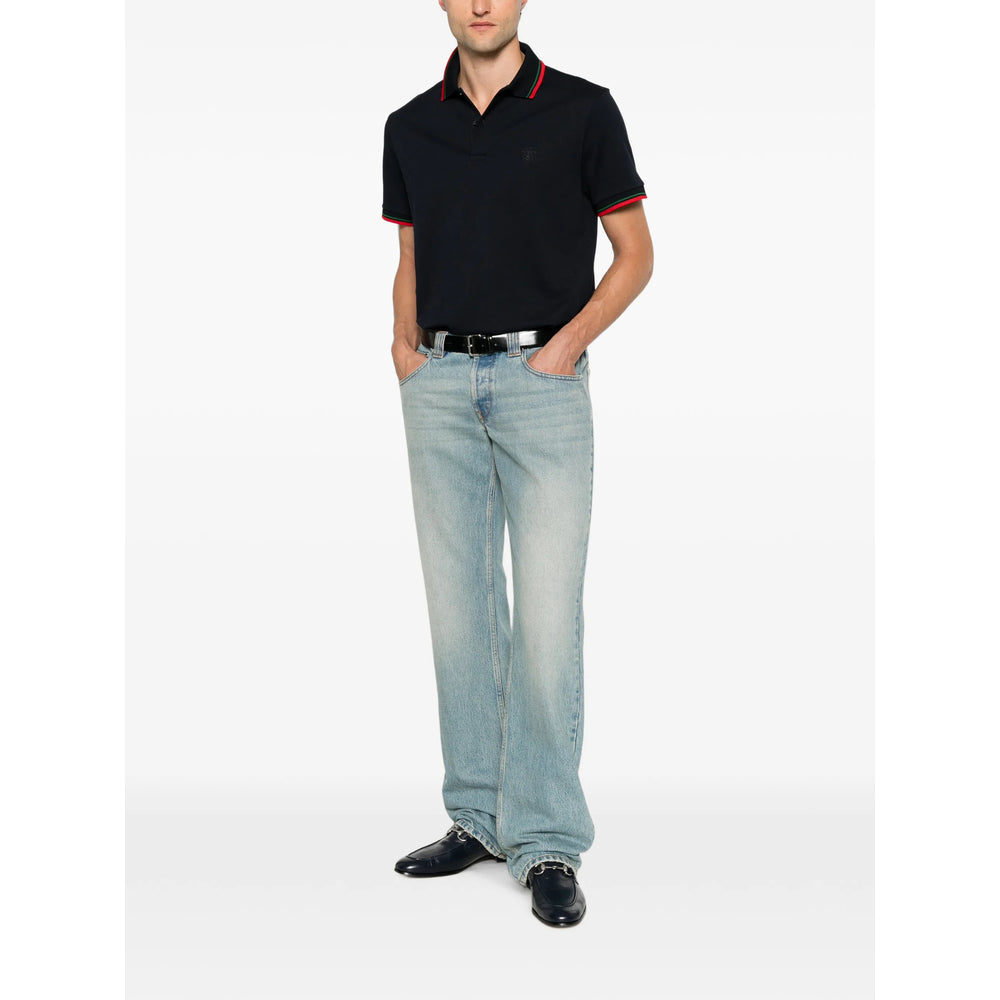 Gucci Blue Polo Shirts Men GUCCI