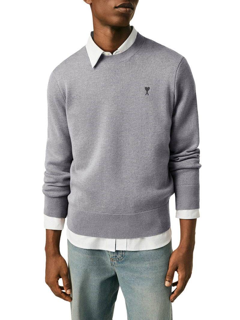 Ami Paris Men Crewneck Sweater Ami De Coeur In Merino Wool AMI PARIS