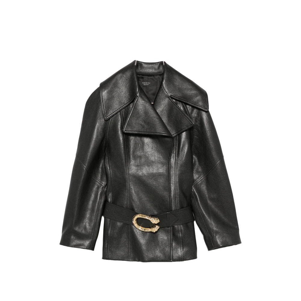 Gucci Black Jackets - Leather Jackets Women GUCCI