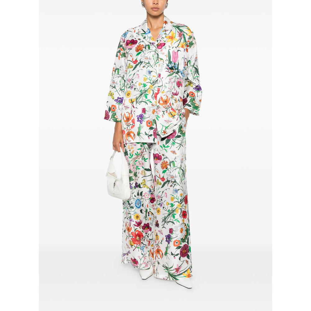 Gucci Women Printed Silk Twill Pants GUCCI