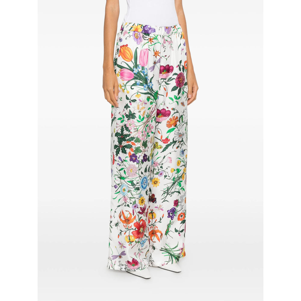 Gucci Women Printed Silk Twill Pants GUCCI