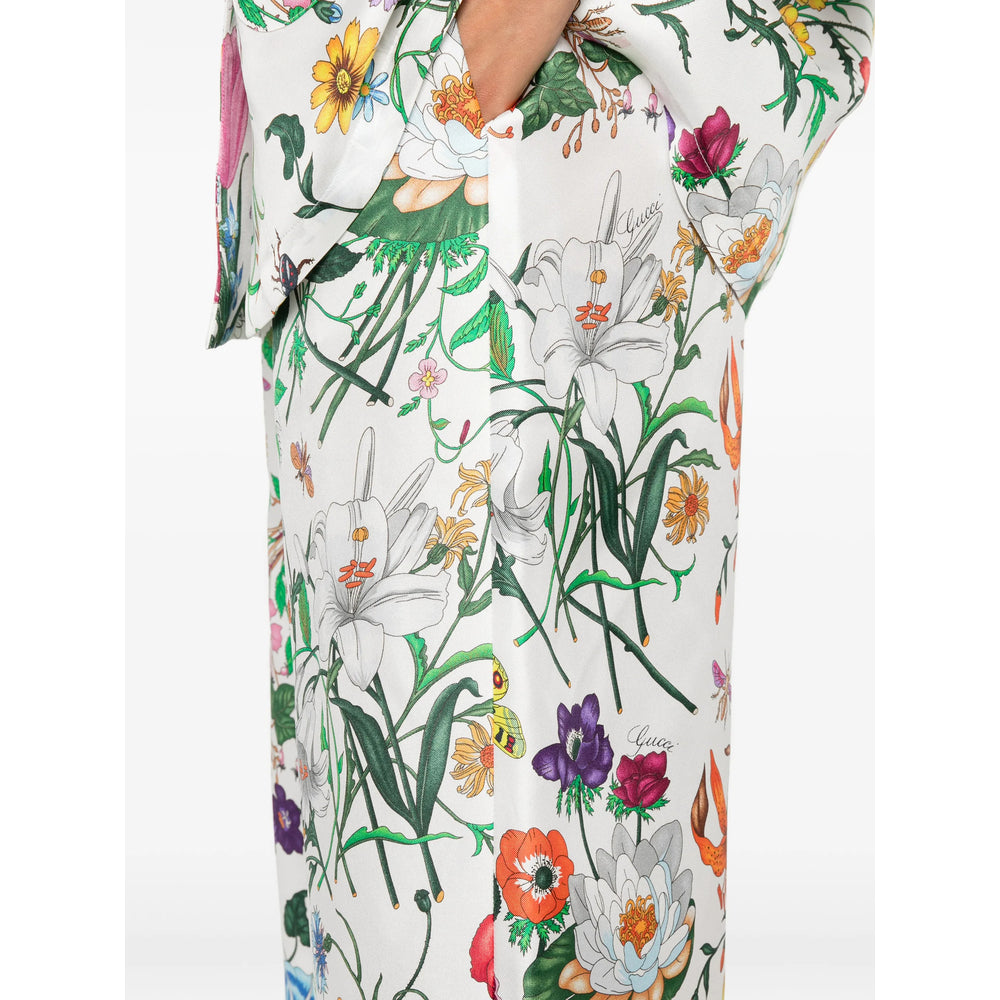 Gucci Women Printed Silk Twill Pants GUCCI