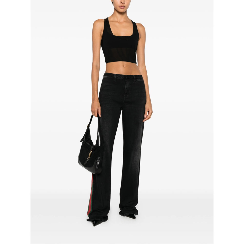 Gucci Black Denim - Wide-Leg Jeans Women GUCCI