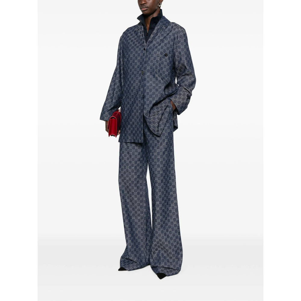 Gucci Blue Trousers - Palazzo Pants Women GUCCI