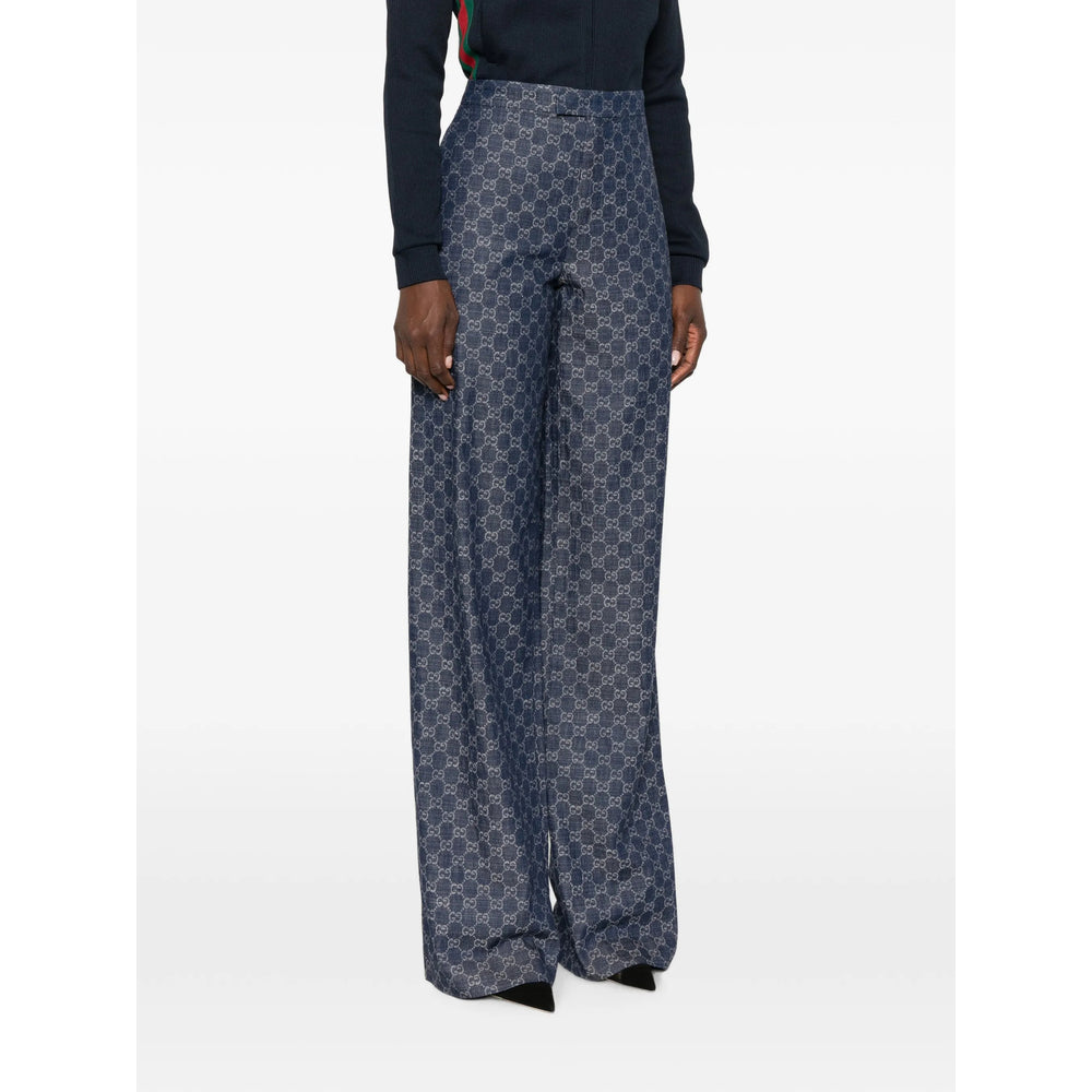 Gucci Blue Trousers - Palazzo Pants Women GUCCI